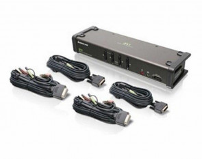 IOGEAR GCS1104 - 4-Port USB DVI KVM Switch with Audio / Cable